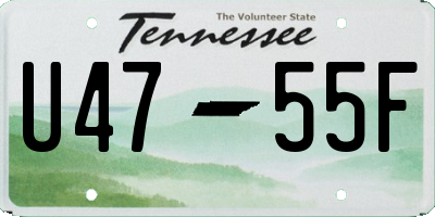 TN license plate U4755F