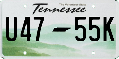 TN license plate U4755K