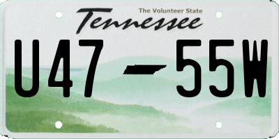 TN license plate U4755W