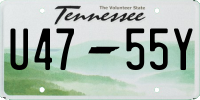 TN license plate U4755Y