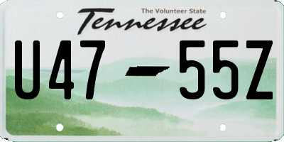 TN license plate U4755Z