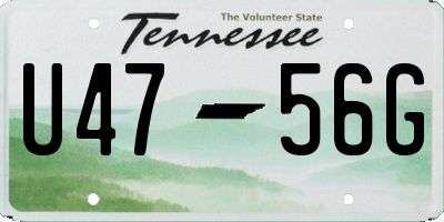 TN license plate U4756G
