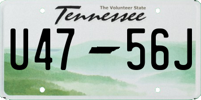 TN license plate U4756J