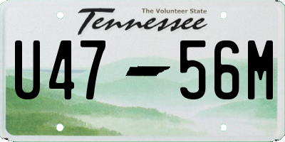 TN license plate U4756M