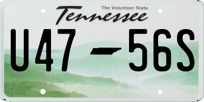 TN license plate U4756S
