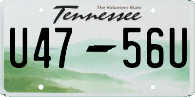 TN license plate U4756U