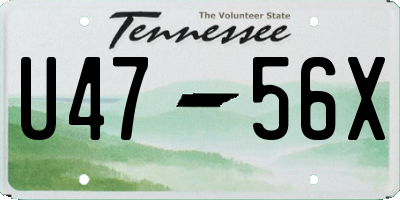 TN license plate U4756X
