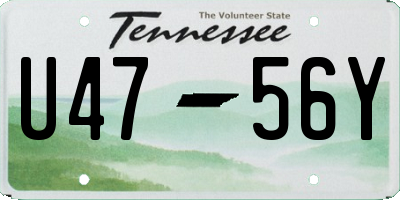TN license plate U4756Y