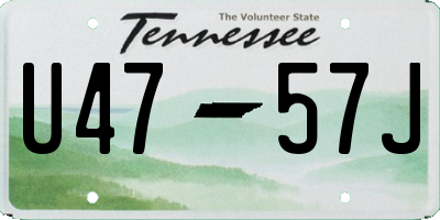 TN license plate U4757J