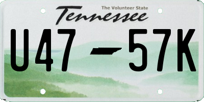 TN license plate U4757K