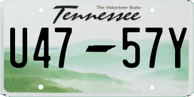 TN license plate U4757Y
