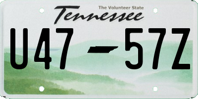 TN license plate U4757Z