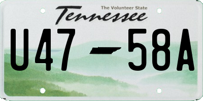 TN license plate U4758A