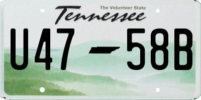 TN license plate U4758B