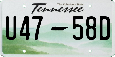 TN license plate U4758D