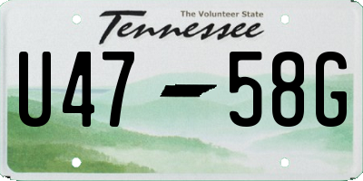 TN license plate U4758G