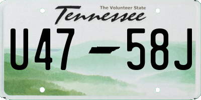 TN license plate U4758J