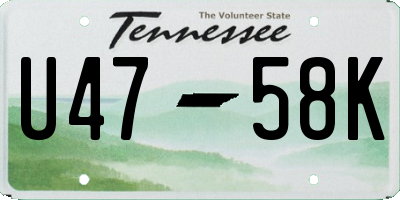 TN license plate U4758K