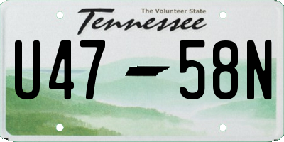 TN license plate U4758N