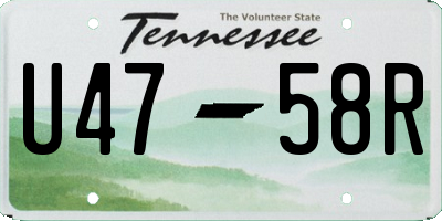 TN license plate U4758R