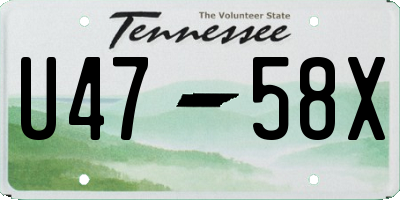 TN license plate U4758X