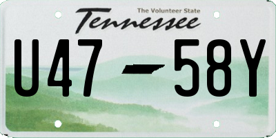 TN license plate U4758Y