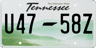 TN license plate U4758Z