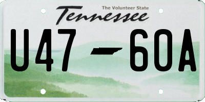 TN license plate U4760A