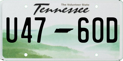 TN license plate U4760D