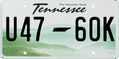 TN license plate U4760K