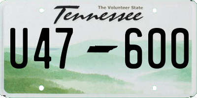TN license plate U4760O
