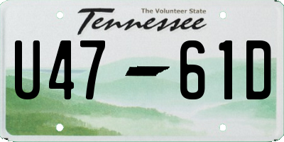 TN license plate U4761D