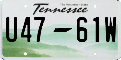 TN license plate U4761W