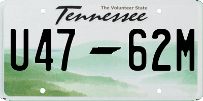 TN license plate U4762M
