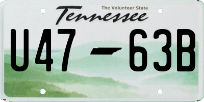 TN license plate U4763B