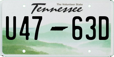 TN license plate U4763D