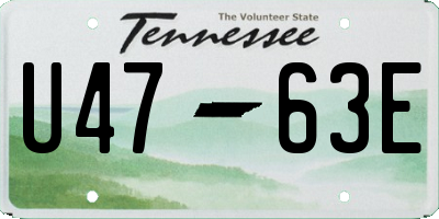 TN license plate U4763E