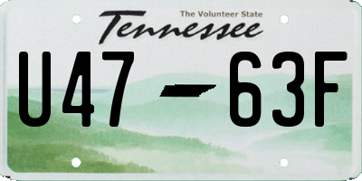TN license plate U4763F
