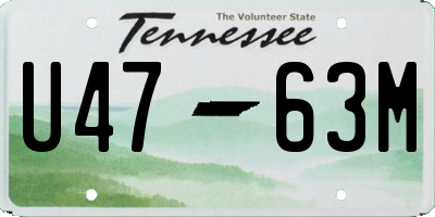 TN license plate U4763M