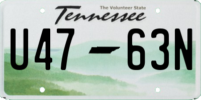 TN license plate U4763N