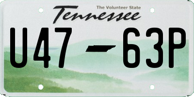 TN license plate U4763P