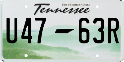TN license plate U4763R