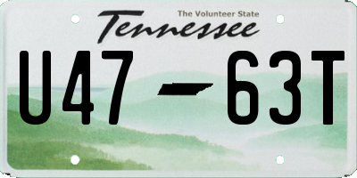 TN license plate U4763T