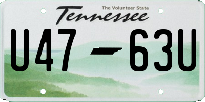 TN license plate U4763U