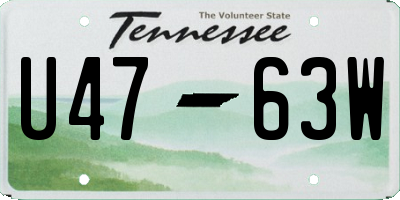 TN license plate U4763W