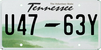 TN license plate U4763Y