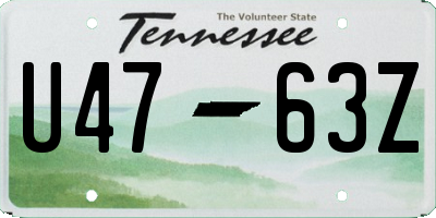 TN license plate U4763Z