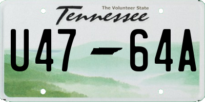 TN license plate U4764A