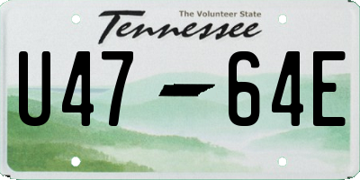 TN license plate U4764E