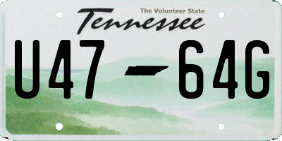 TN license plate U4764G